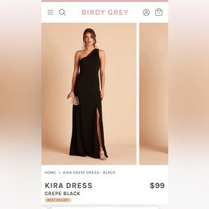 Birdy grey Kira black crepe one should bridesmaids dress. Only worn once!